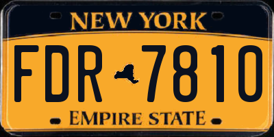 NY license plate FDR7810