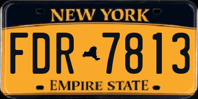 NY license plate FDR7813