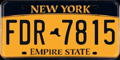 NY license plate FDR7815