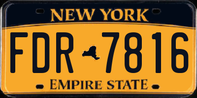 NY license plate FDR7816
