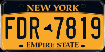 NY license plate FDR7819