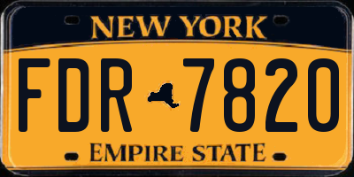NY license plate FDR7820