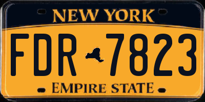 NY license plate FDR7823