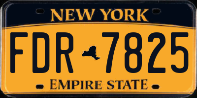 NY license plate FDR7825