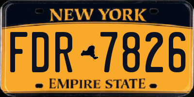 NY license plate FDR7826