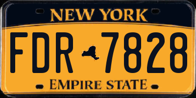 NY license plate FDR7828