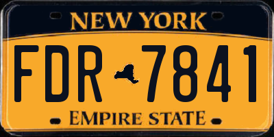 NY license plate FDR7841