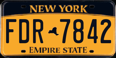 NY license plate FDR7842