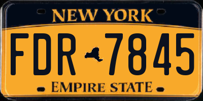 NY license plate FDR7845