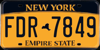 NY license plate FDR7849