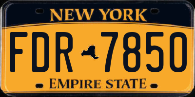 NY license plate FDR7850