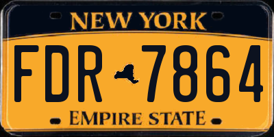 NY license plate FDR7864