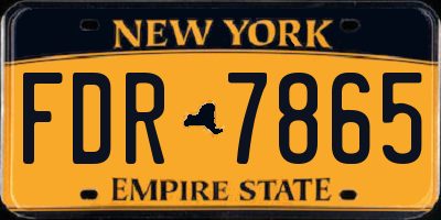 NY license plate FDR7865