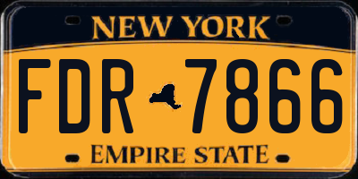 NY license plate FDR7866