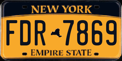 NY license plate FDR7869