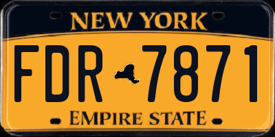NY license plate FDR7871