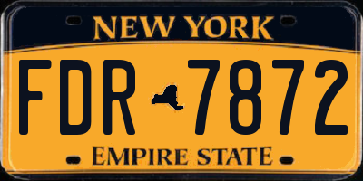 NY license plate FDR7872
