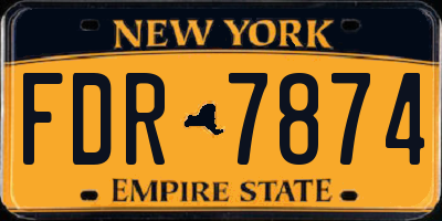NY license plate FDR7874