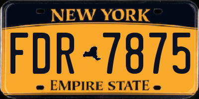 NY license plate FDR7875