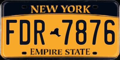 NY license plate FDR7876