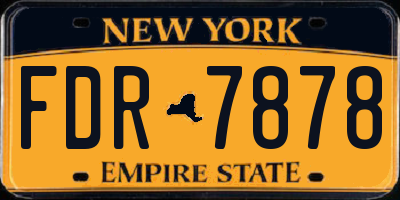 NY license plate FDR7878