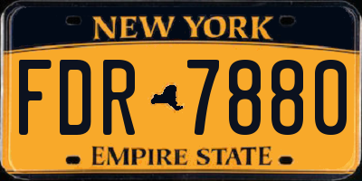 NY license plate FDR7880