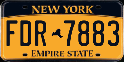 NY license plate FDR7883