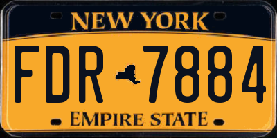 NY license plate FDR7884