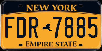 NY license plate FDR7885