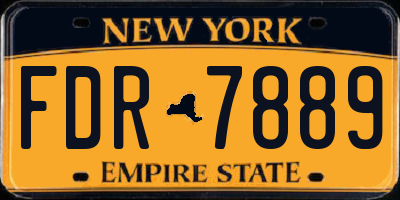 NY license plate FDR7889