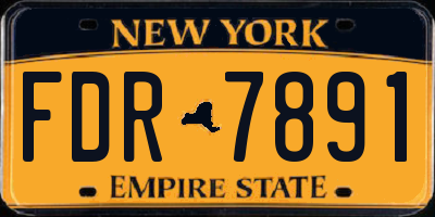 NY license plate FDR7891