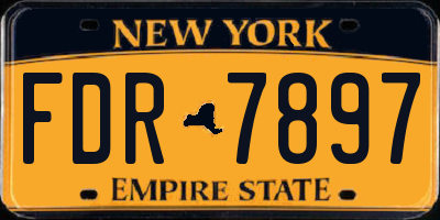 NY license plate FDR7897