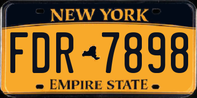 NY license plate FDR7898