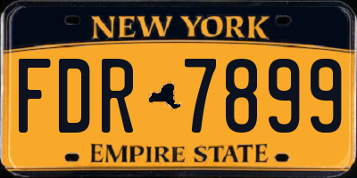 NY license plate FDR7899