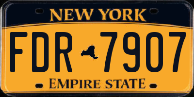 NY license plate FDR7907