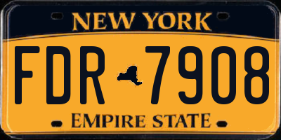 NY license plate FDR7908