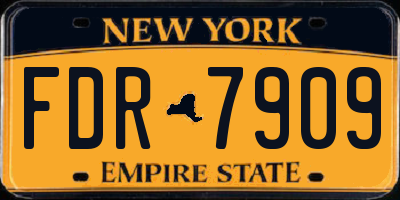 NY license plate FDR7909