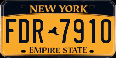 NY license plate FDR7910