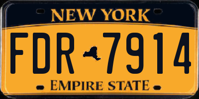 NY license plate FDR7914
