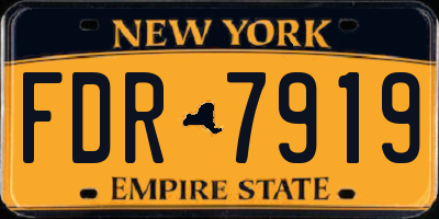 NY license plate FDR7919