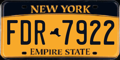 NY license plate FDR7922