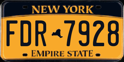 NY license plate FDR7928