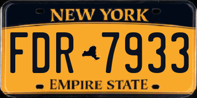 NY license plate FDR7933