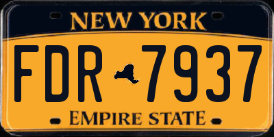 NY license plate FDR7937