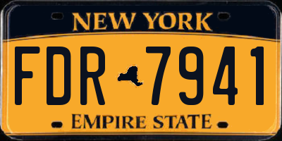 NY license plate FDR7941
