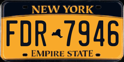 NY license plate FDR7946