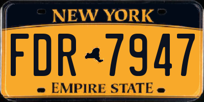 NY license plate FDR7947