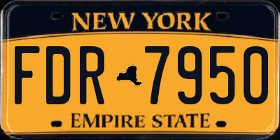 NY license plate FDR7950