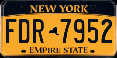 NY license plate FDR7952