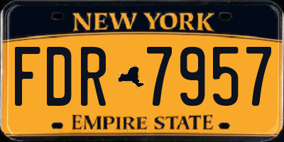 NY license plate FDR7957
